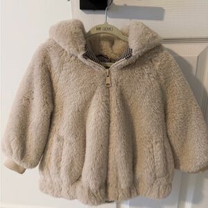 Zara Cream Fuzzy Kids Puffer Jacket